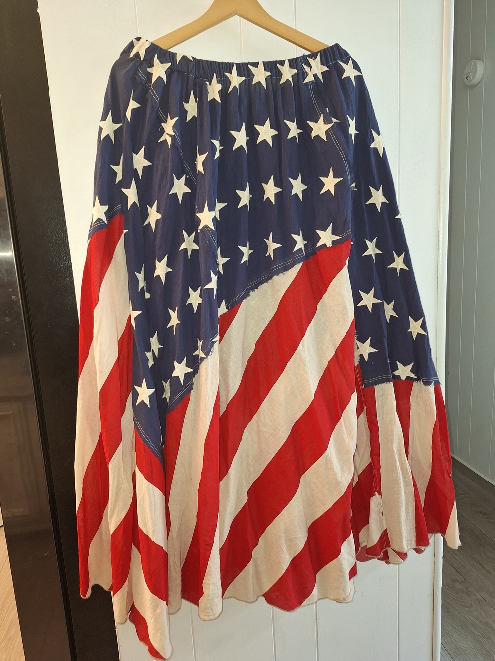 American Flag Print Maxi Skirt - Patriotic Red, White & Blue